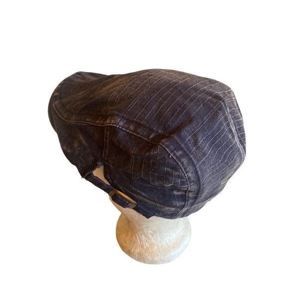 Distressed Denim Blue Newsboy Cabbie Adjustable Cap Hat - Picture 1 of 6